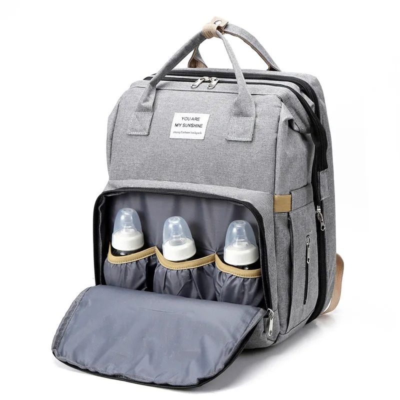 Backpack  Folding Mummy Bag Multi-Purpose Package Feeding Bottle   Diaper