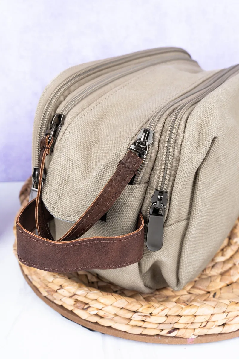 Beige Travel Ready Toiletry Bag