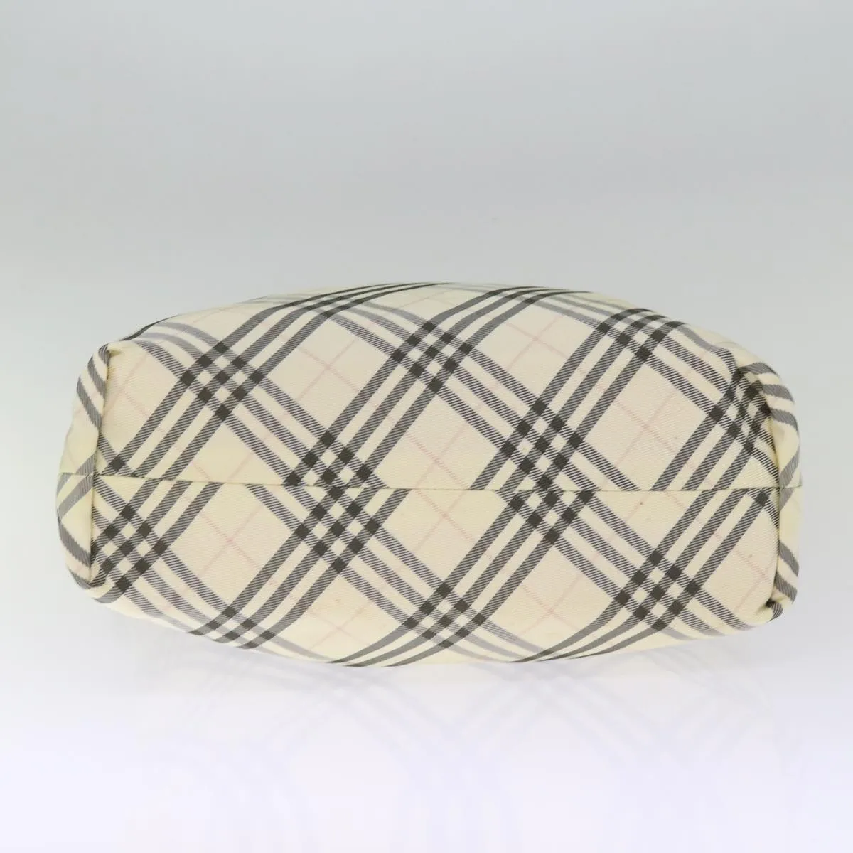 BURBERRY Nova Check Blue Label Tote Bag Canvas Reversible Beige Auth bs14692