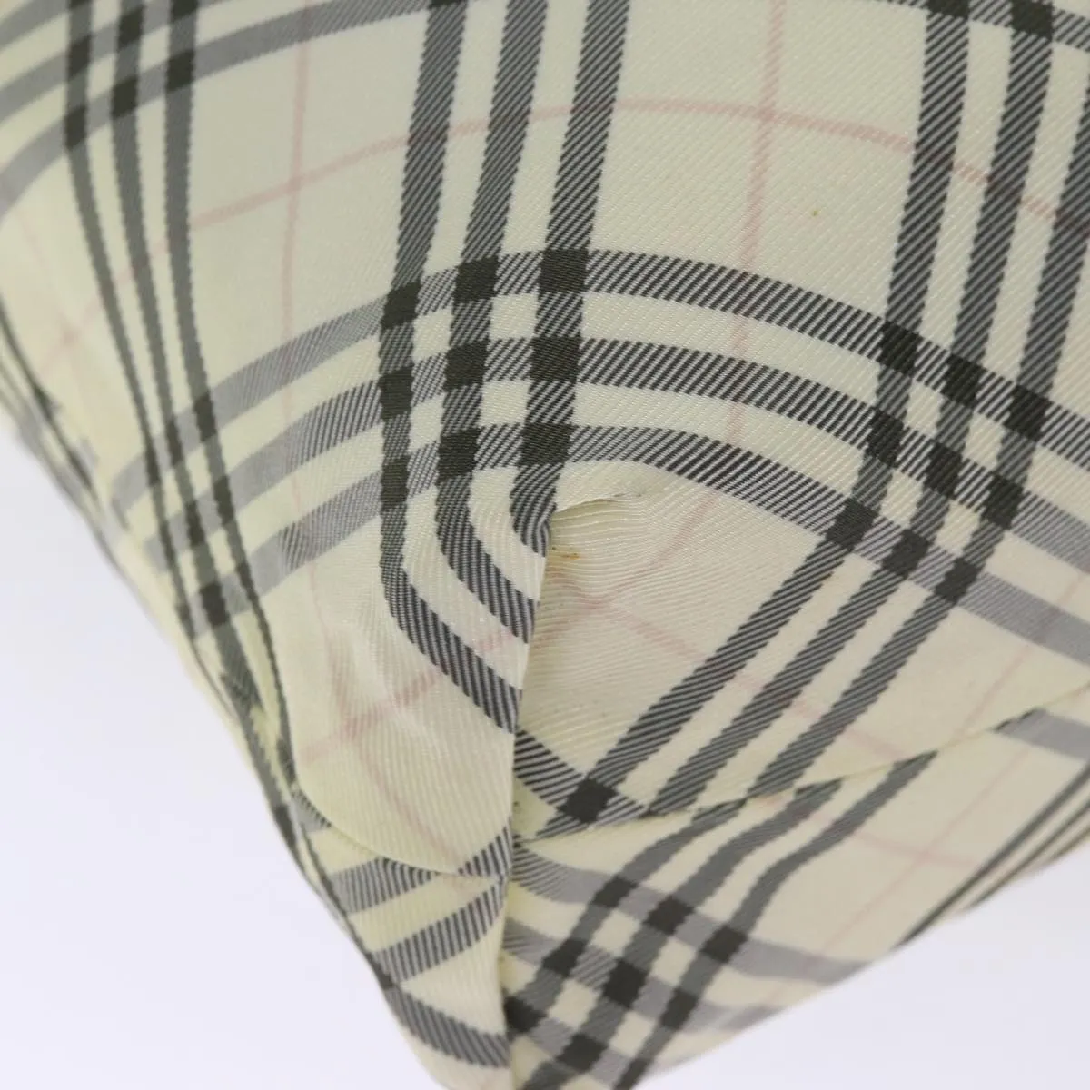 BURBERRY Nova Check Blue Label Tote Bag Canvas Reversible Beige Auth bs14692