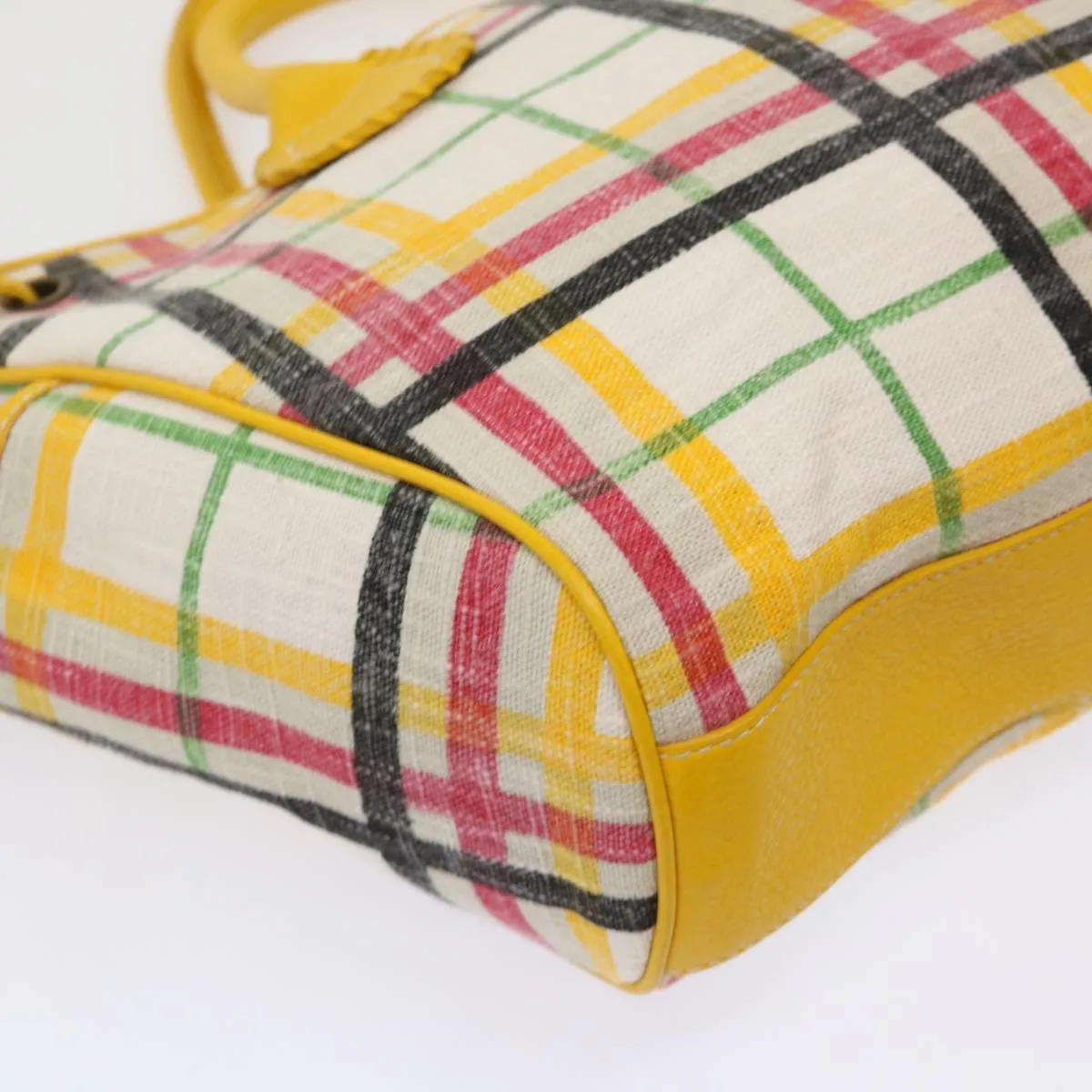 BURBERRY Nova Check Tote Bag Canvas Beige Auth 46962