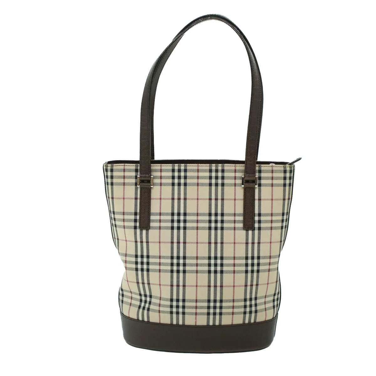 BURBERRY Nova Check Tote Bag Canvas Leather Beige Brown Auth 54021