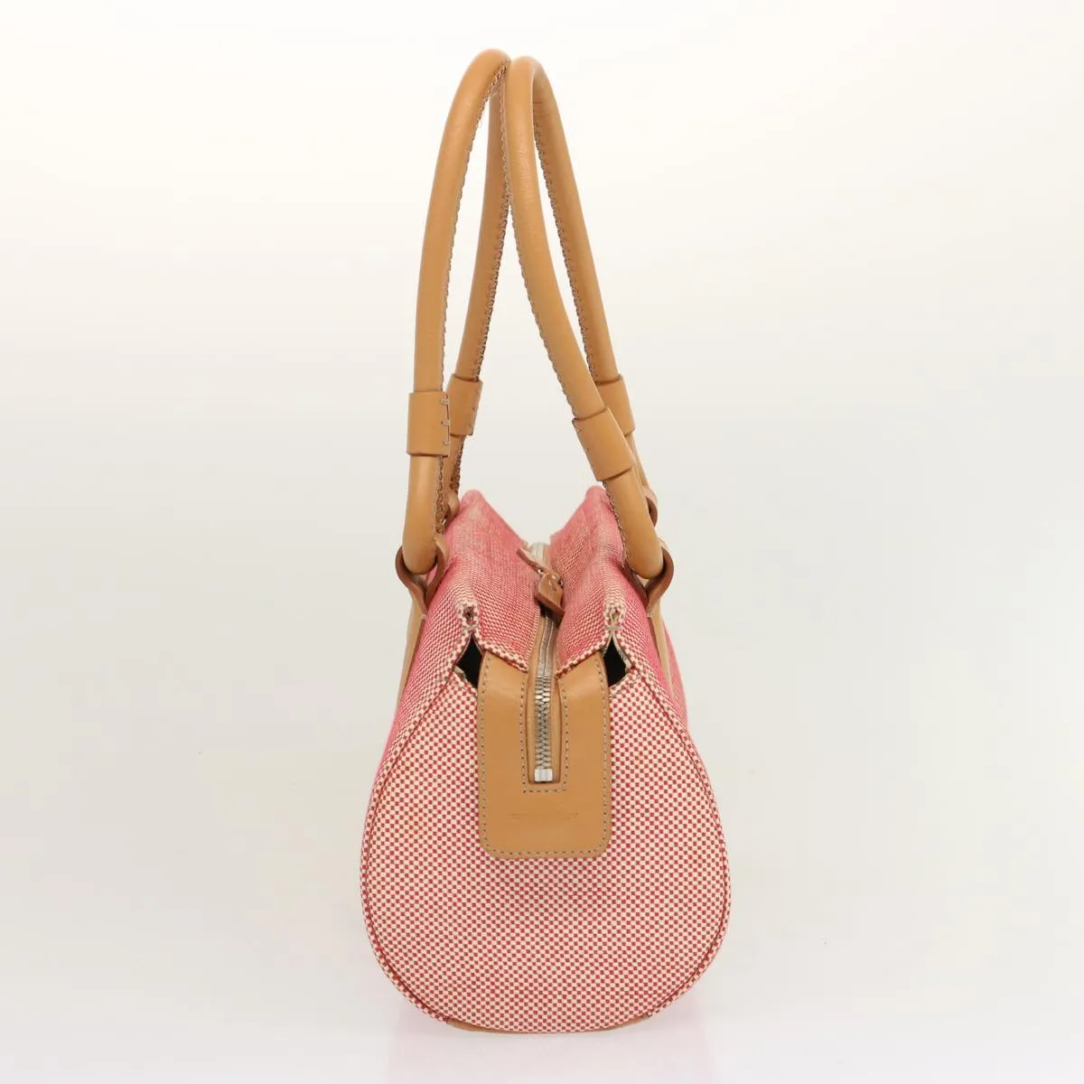 BURBERRY Tote Bag Canvas Red Auth mr023