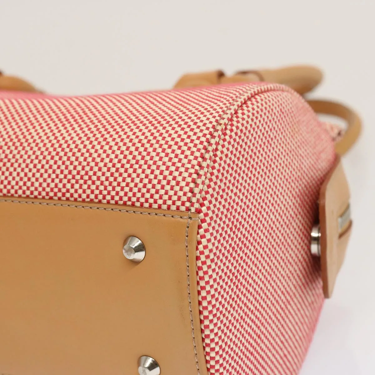 BURBERRY Tote Bag Canvas Red Auth mr023