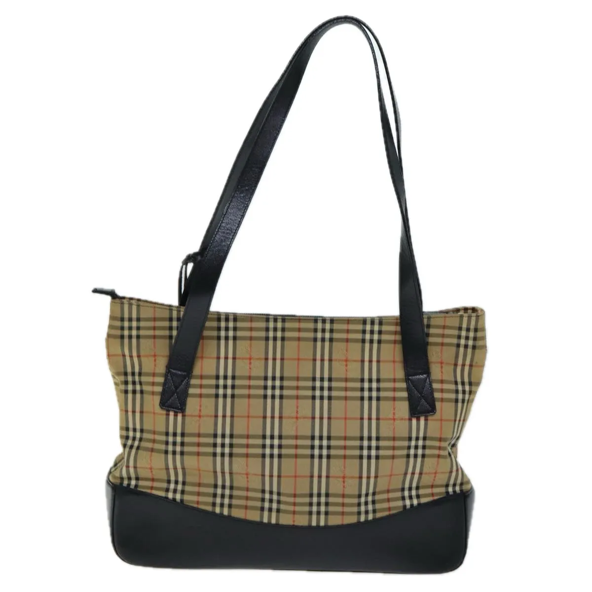 BURBERRYSs Nova Check Tote Bag Canvas Beige Auth ep4691