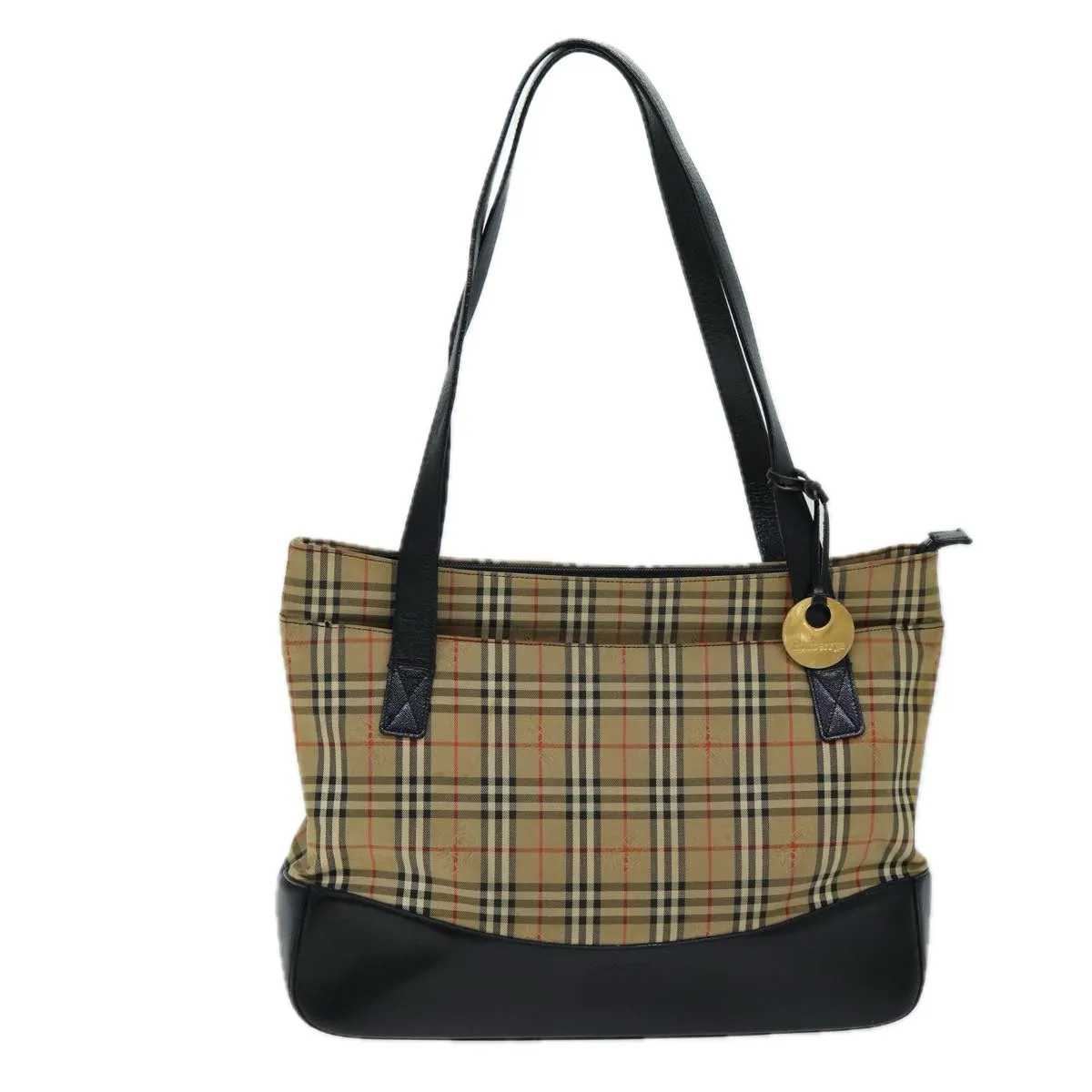 BURBERRYSs Nova Check Tote Bag Canvas Beige Auth ep4691