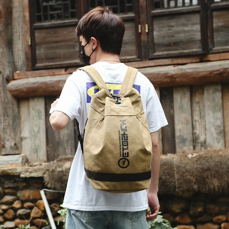 Canvas Backpack Outdoor Casual Student Schoolbag Basketball Backpack Men