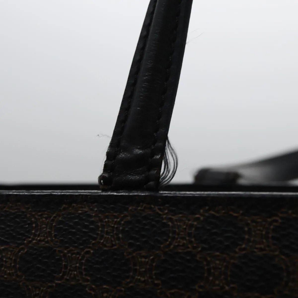 CELINE Macadam Canvas Tote Bag PVC Black Auth 78829