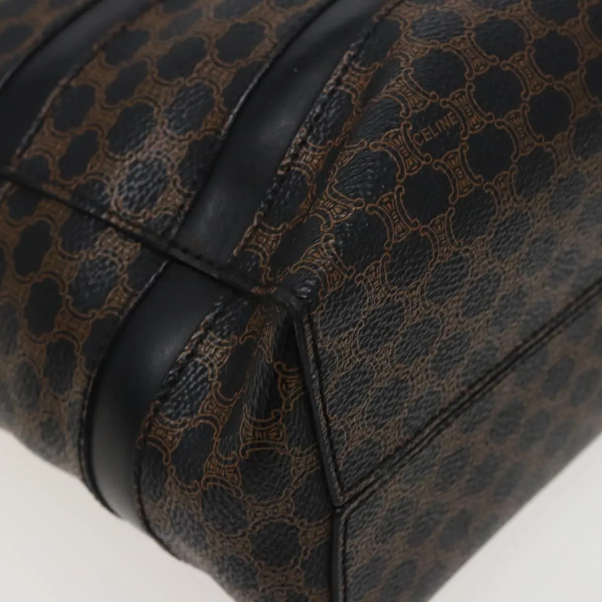 CELINE Macadam Canvas Tote Bag PVC Black Auth 78829