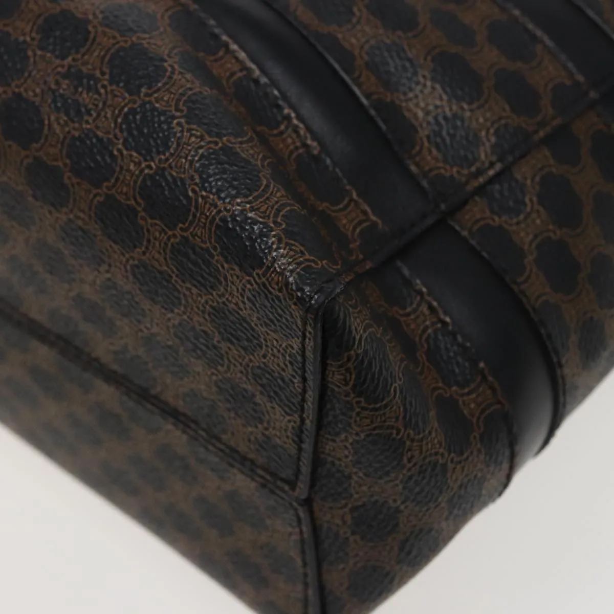 CELINE Macadam Canvas Tote Bag PVC Black Auth 78829