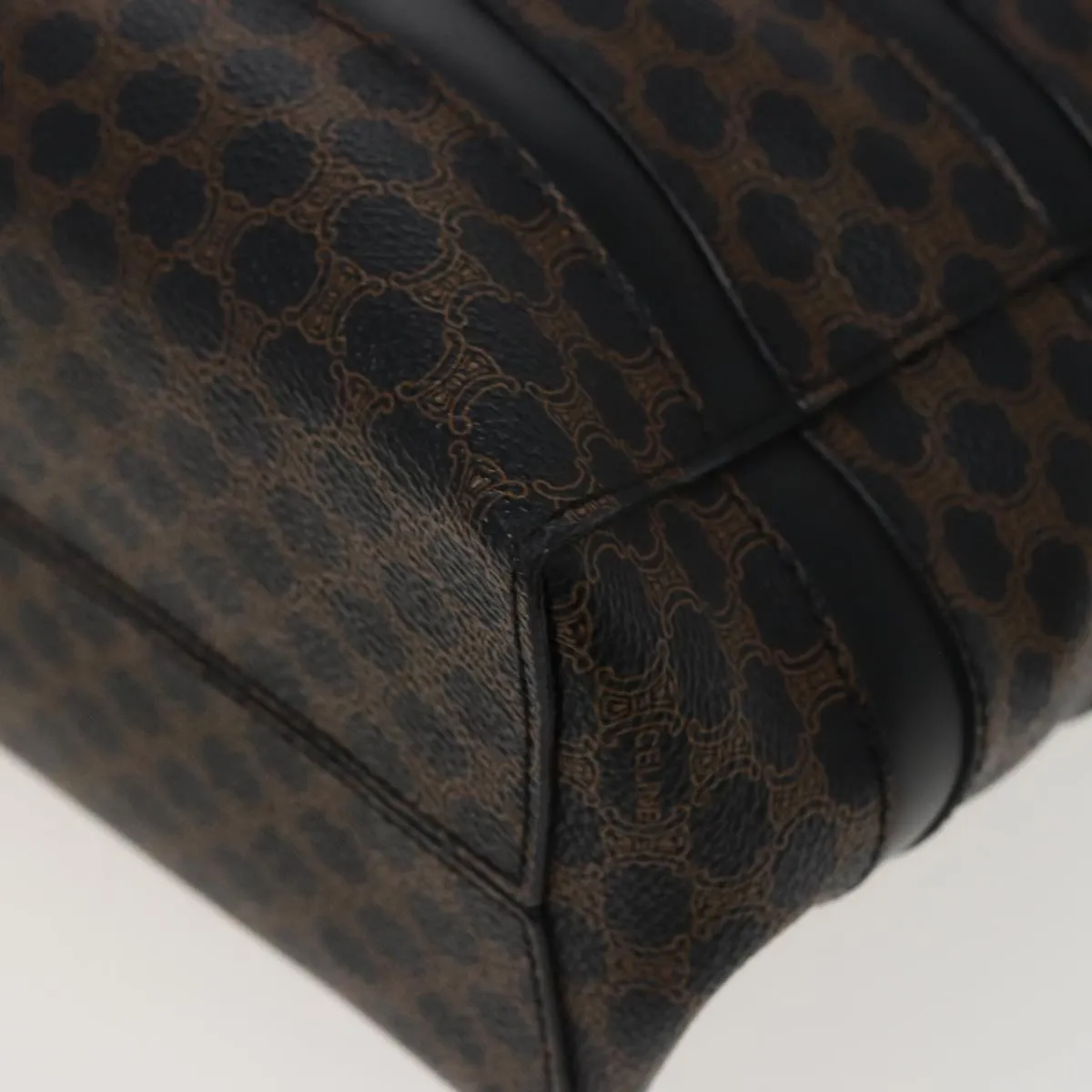 CELINE Macadam Canvas Tote Bag PVC Black Auth 78829
