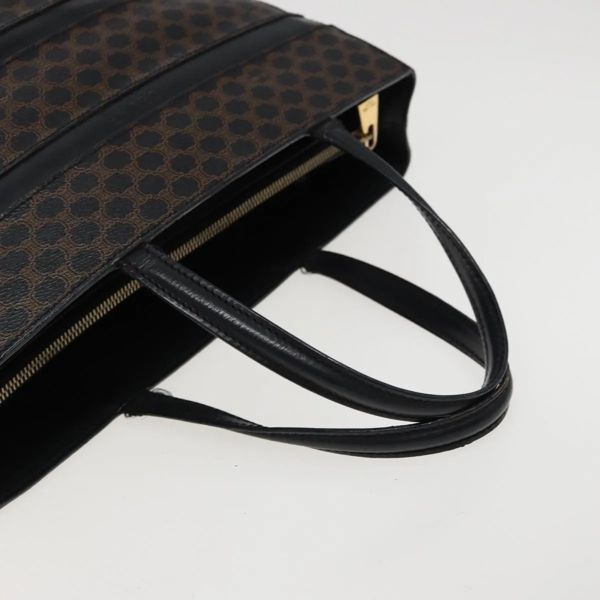 CELINE Macadam Canvas Tote Bag PVC Black Auth 78829