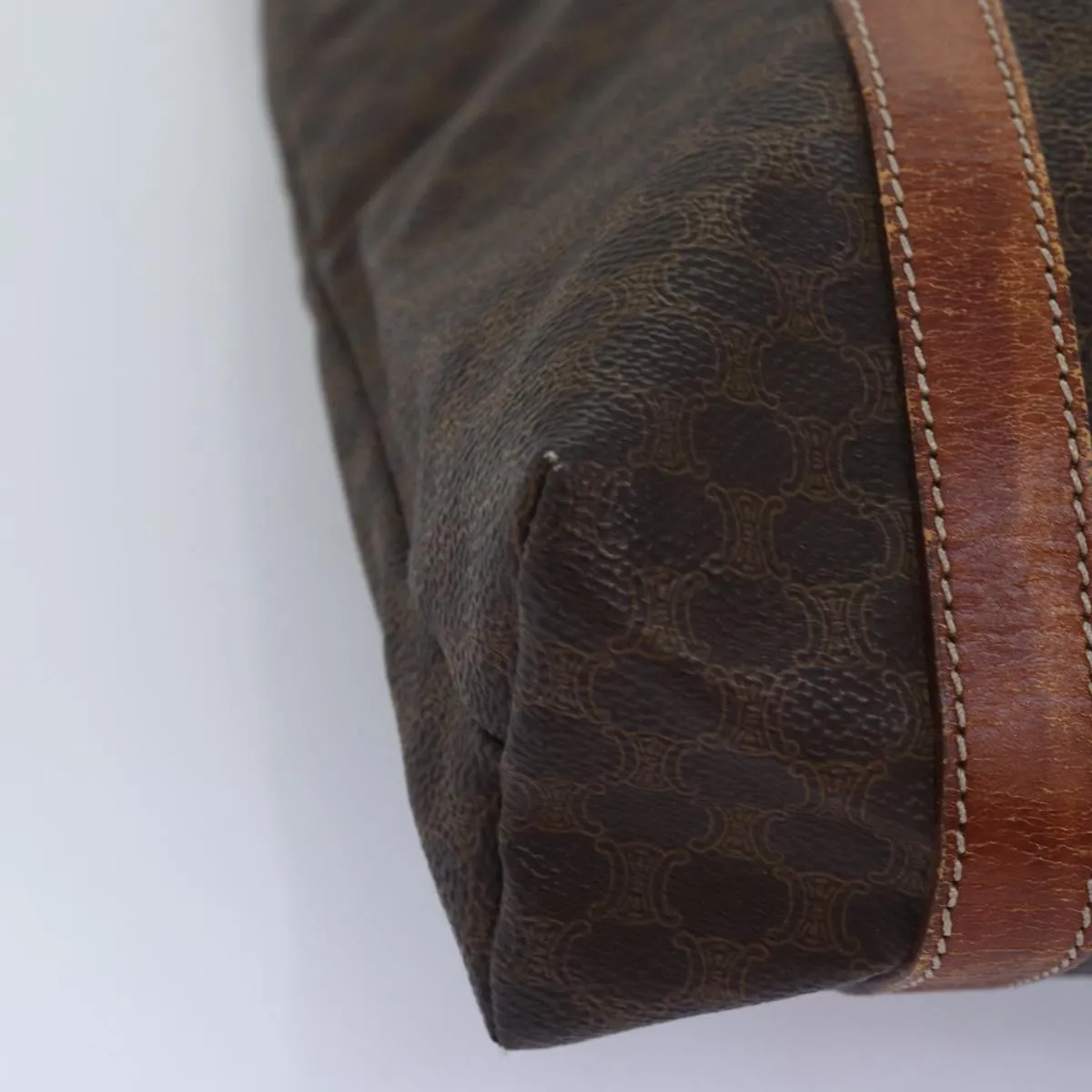 CELINE Macadam Canvas Tote Bag PVC Brown Auth 74225