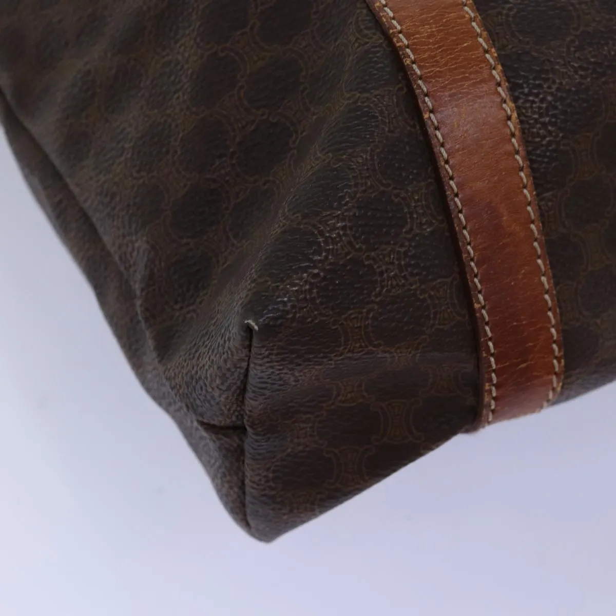 CELINE Macadam Canvas Tote Bag PVC Brown Auth 74225