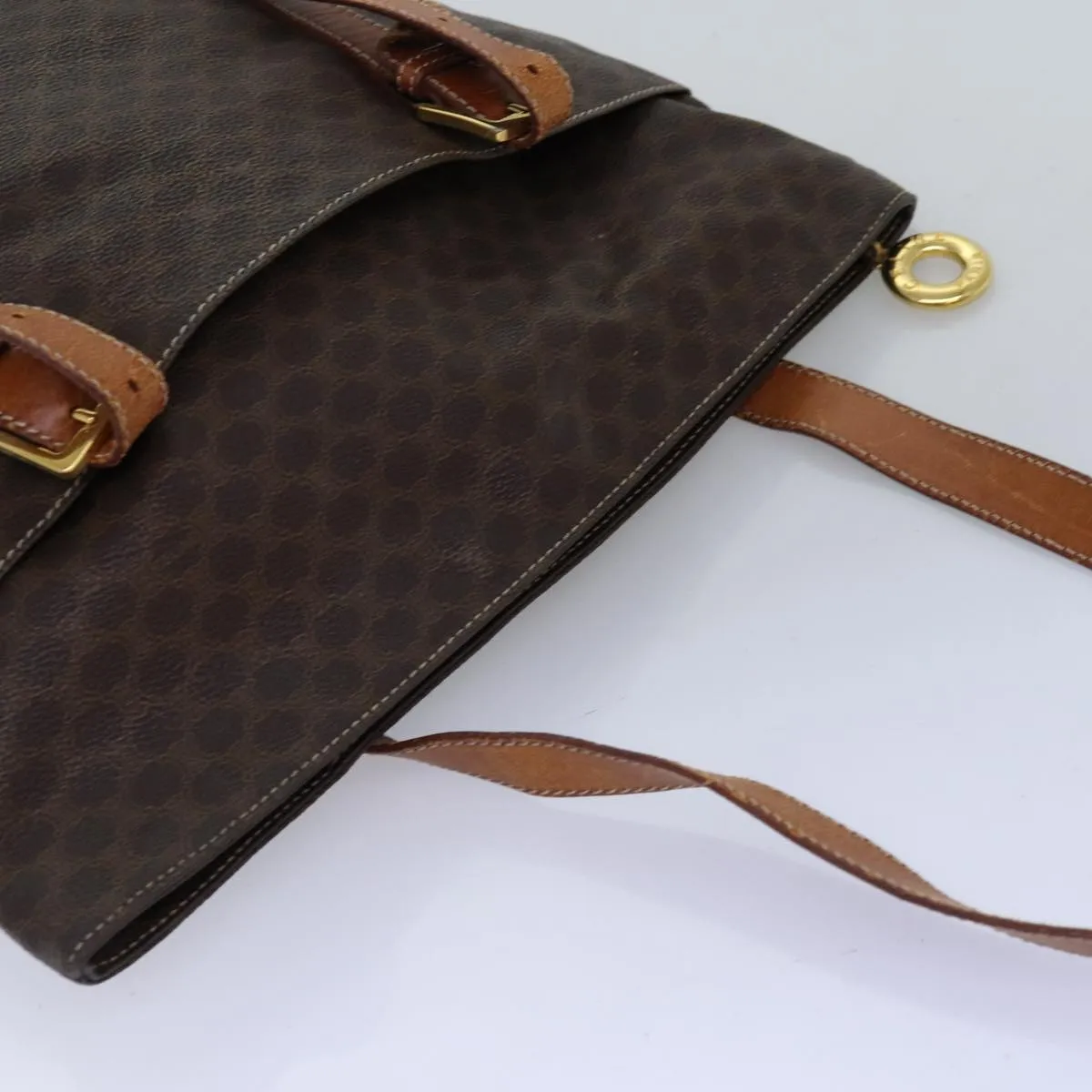 CELINE Macadam Canvas Tote Bag PVC Brown Auth 74225