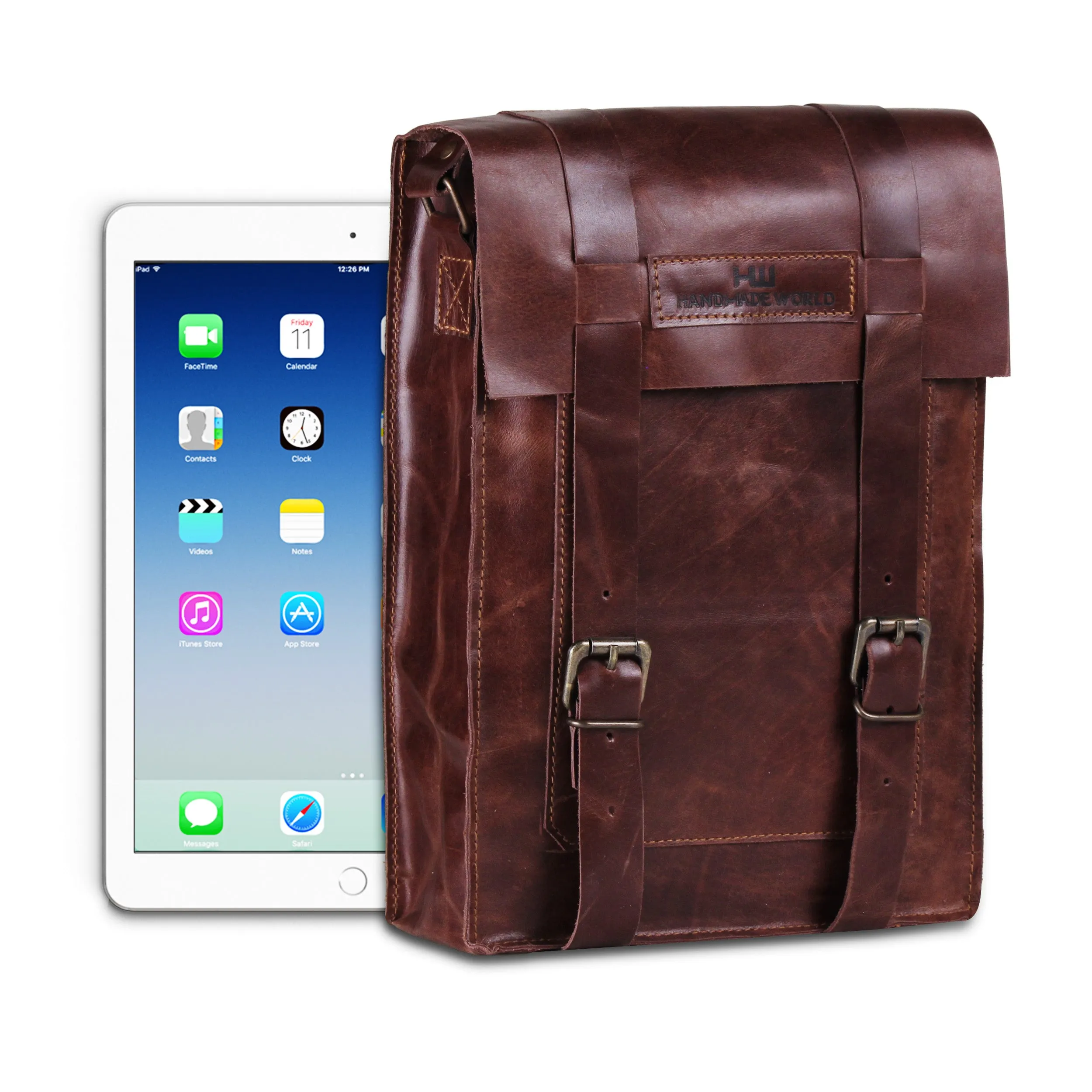 iPad Buffalo Leather Messenger Bag