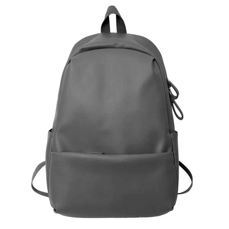 Leather Backpack Women's Korean Style All-Matching School Bag Men's High School and College Student Backpack Fashion