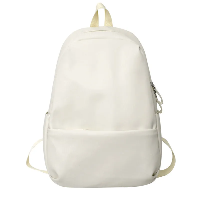 Leather Backpack Women's Korean Style All-Matching School Bag Men's High School and College Student Backpack Fashion