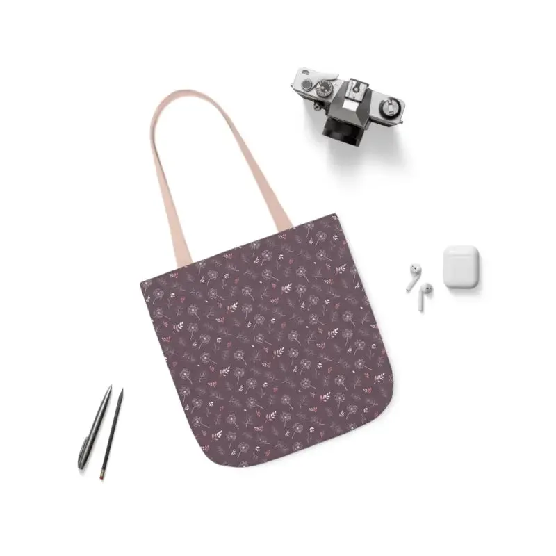 Rocking Mauve Canvas Tote with 5 Color Straps