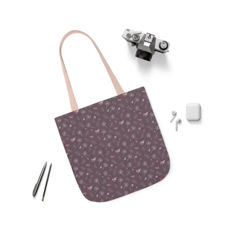 Rocking Mauve Canvas Tote with 5 Color Straps