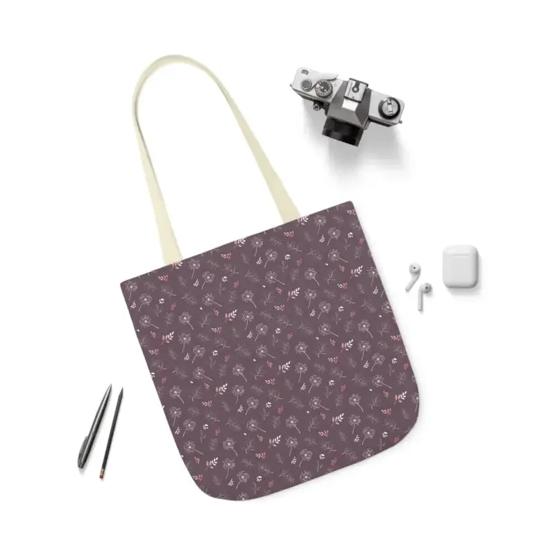 Rocking Mauve Canvas Tote with 5 Color Straps