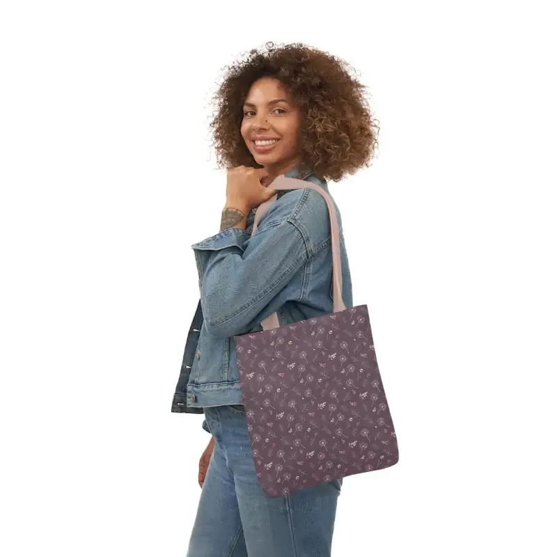 Rocking Mauve Canvas Tote with 5 Color Straps