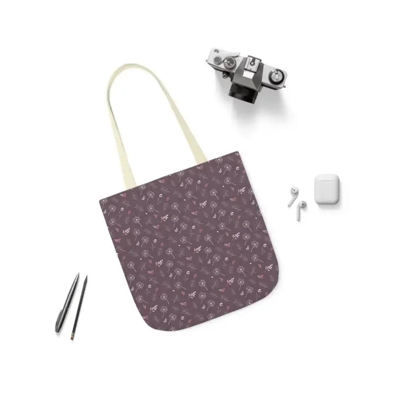 Rocking Mauve Canvas Tote with 5 Color Straps