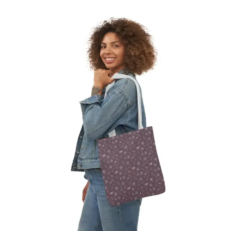 Rocking Mauve Canvas Tote with 5 Color Straps