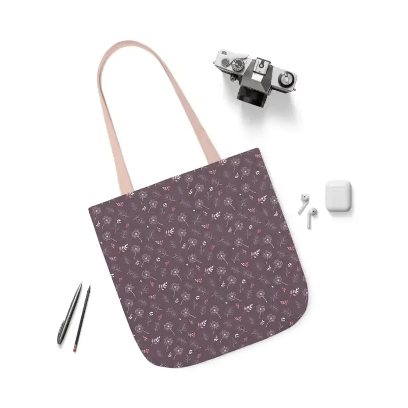 Rocking Mauve Canvas Tote with 5 Color Straps