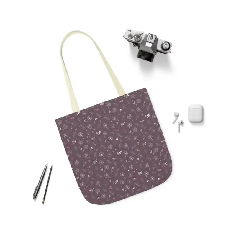 Rocking Mauve Canvas Tote with 5 Color Straps