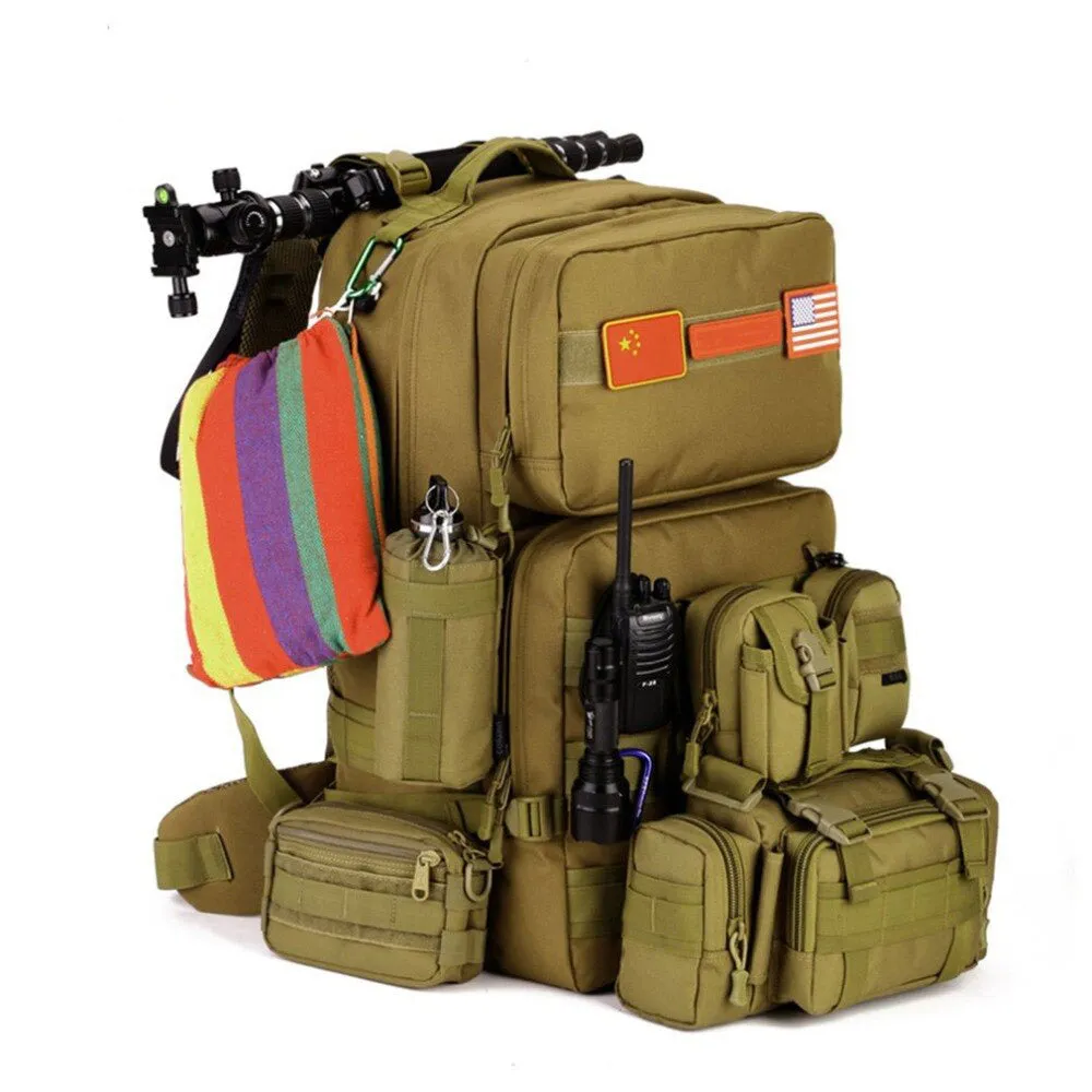 Sidiou Group Nylon Outdoor  Military Tactical Bags Backpack Army Waterproof Large Size Bag  Backpack