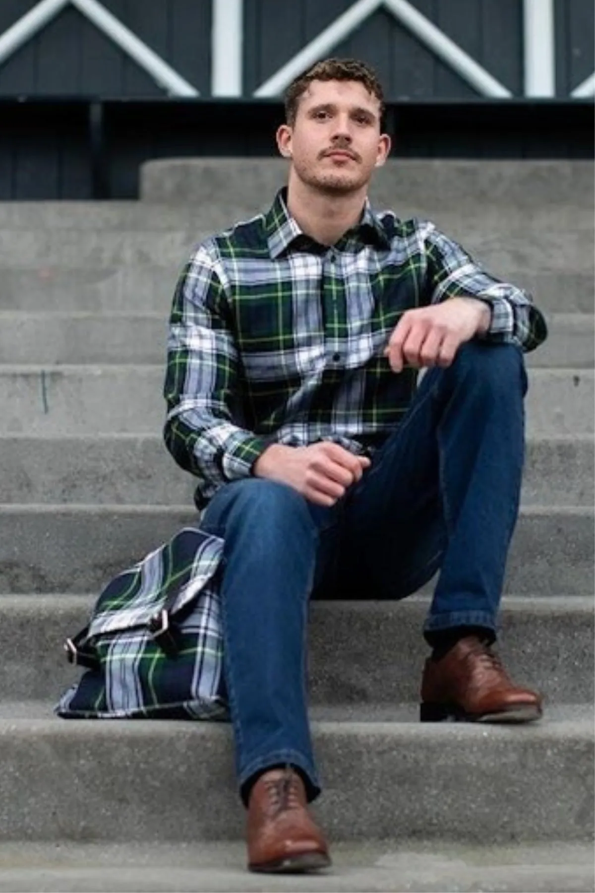 Tartan Messenger Bag