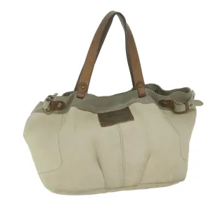 Trendy Inspired Burberry Blue Label Tote Bag Canvas Beige Auth Ti1476