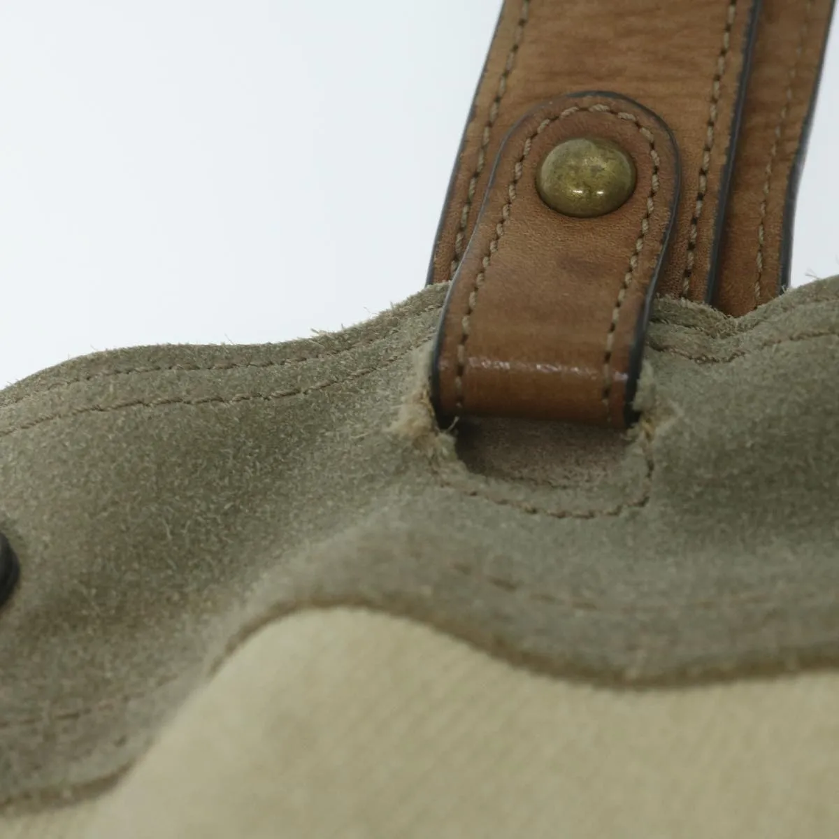 Trendy Inspired Burberry Blue Label Tote Bag Canvas Beige Auth Ti1476