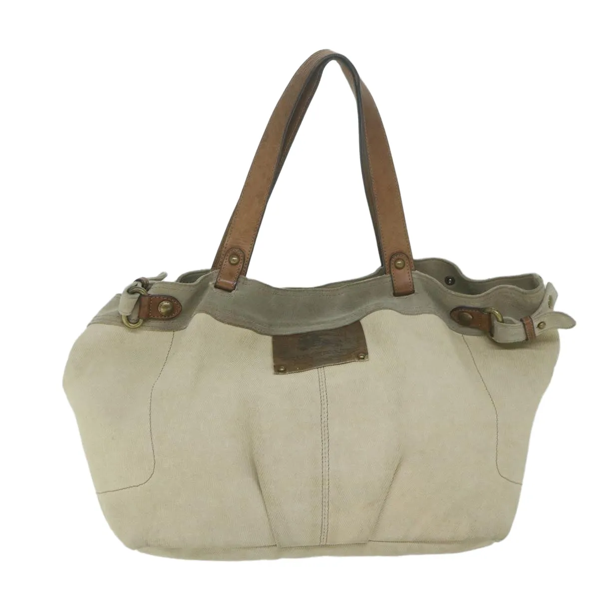 Trendy Inspired Burberry Blue Label Tote Bag Canvas Beige Auth Ti1476