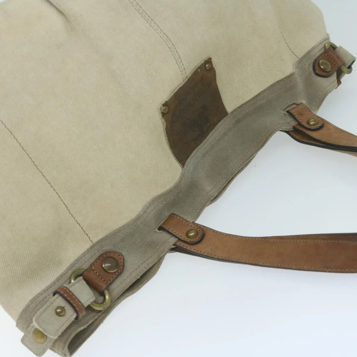 Trendy Inspired Burberry Blue Label Tote Bag Canvas Beige Auth Ti1476