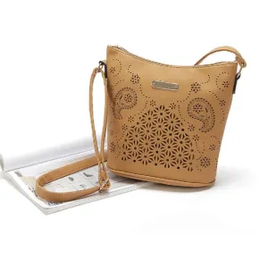 Women Hobo Faux-Leather Tote Shoulder Handbag with Beautiful Artwork