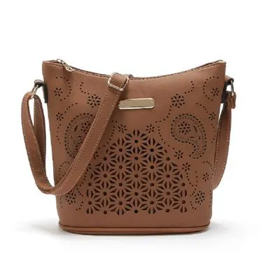 Women Hobo Faux-Leather Tote Shoulder Handbag with Beautiful Artwork