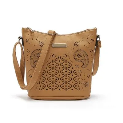 Women Hobo Faux-Leather Tote Shoulder Handbag with Beautiful Artwork