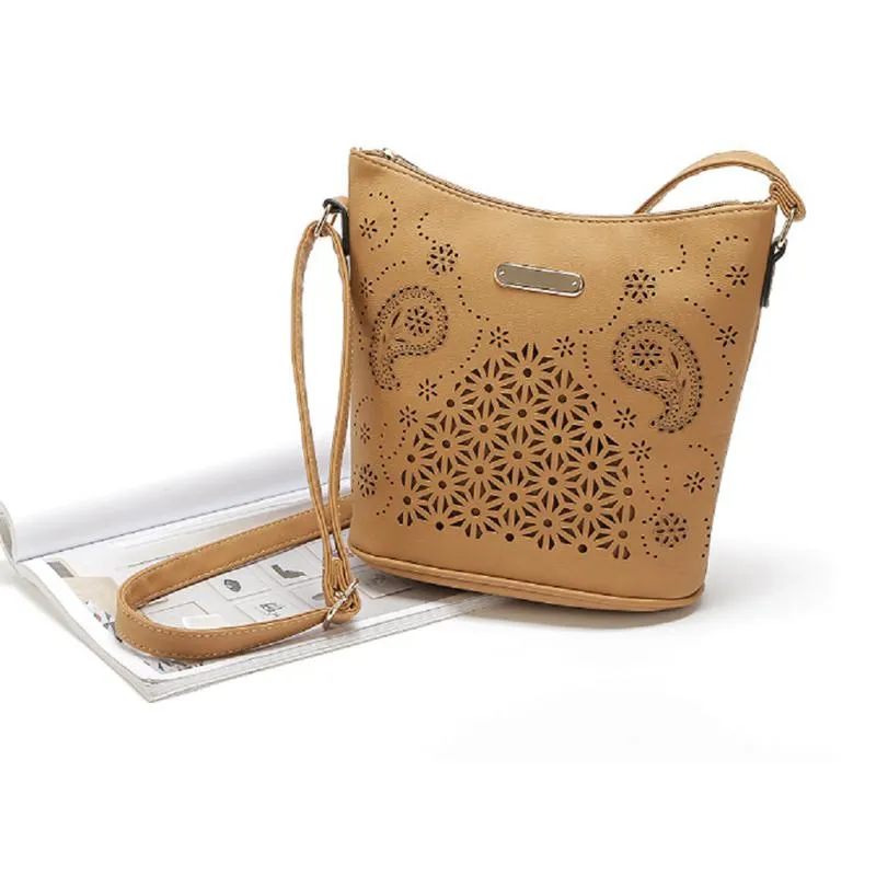 Women Hobo Faux-Leather Tote Shoulder Handbag with Beautiful Artwork