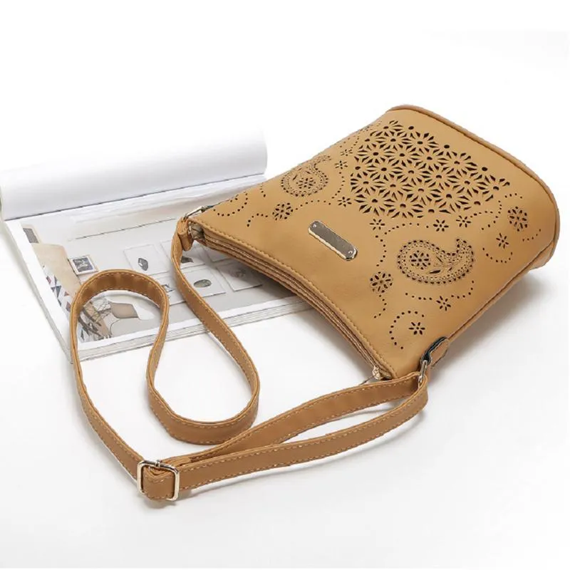 Women Hobo Faux-Leather Tote Shoulder Handbag with Beautiful Artwork