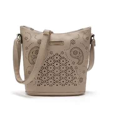 Women Hobo Faux-Leather Tote Shoulder Handbag with Beautiful Artwork